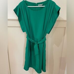 Eliza J Green Mini Dress with Pockets and Tie Size 10